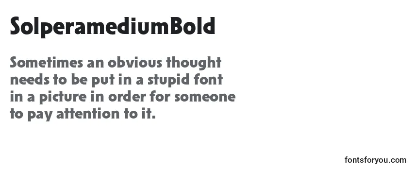 Review of the SolperamediumBold Font