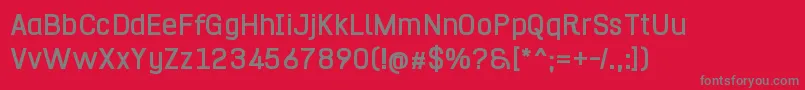 フォントHurufoNumeroBold – 赤い背景に灰色の文字