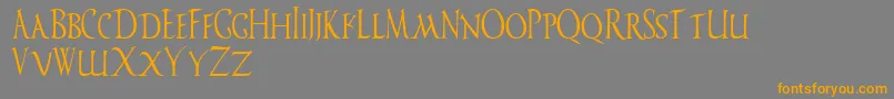 Ved-Schriftart – Orangefarbene Schriften auf grauem Hintergrund