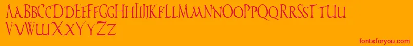 Ved Font – Red Fonts on Orange Background