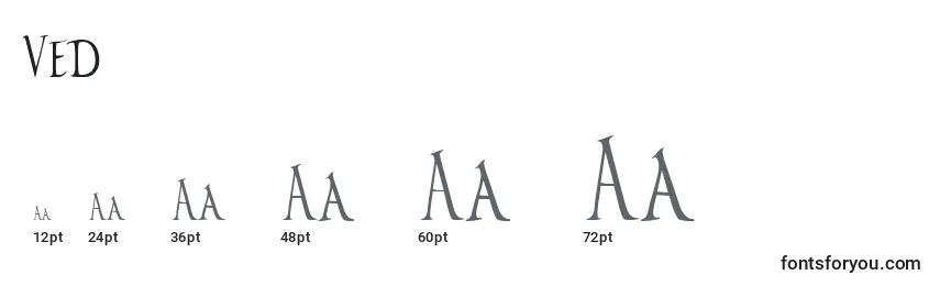Размеры шрифта Ved