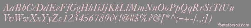 フォントCasablancaItalic – 灰色の背景にピンクのフォント
