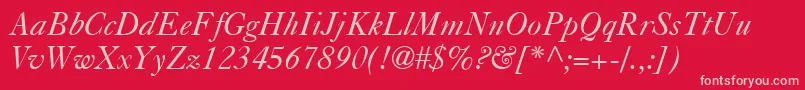 フォントCasablancaItalic – 赤い背景にピンクのフォント