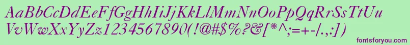 フォントCasablancaItalic – 緑の背景に紫のフォント