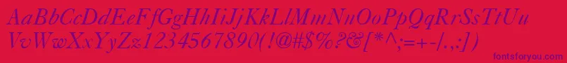 CasablancaItalic Font – Purple Fonts on Red Background