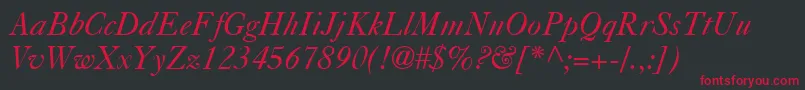 CasablancaItalic Font – Red Fonts on Black Background