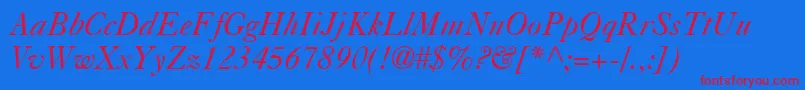 CasablancaItalic Font – Red Fonts on Blue Background