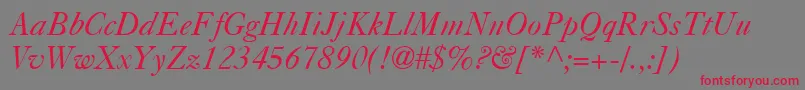 CasablancaItalic Font – Red Fonts on Gray Background