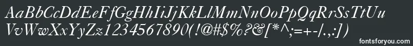 CasablancaItalic Font – White Fonts on Black Background