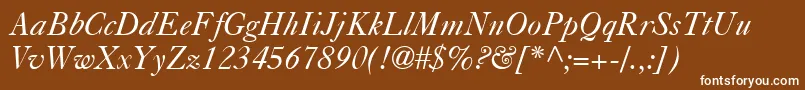 CasablancaItalic Font – White Fonts on Brown Background