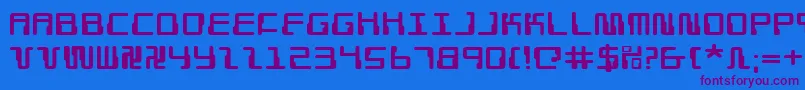 DroidLoverExpanded Font – Purple Fonts on Blue Background