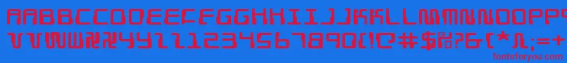 DroidLoverExpanded Font – Red Fonts on Blue Background