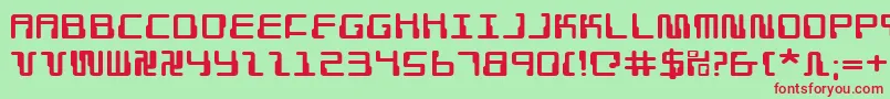 DroidLoverExpanded Font – Red Fonts on Green Background