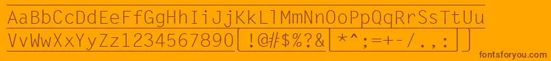 KeyboardRegular-Schriftart – Braune Schriften auf orangefarbenem Hintergrund