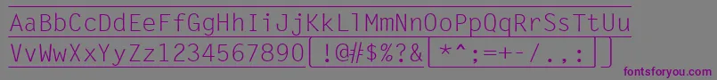 KeyboardRegular-Schriftart – Violette Schriften auf grauem Hintergrund