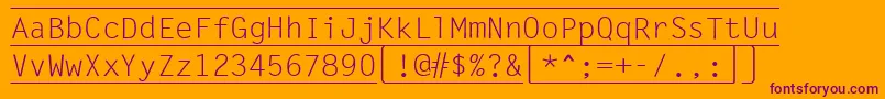 KeyboardRegular-Schriftart – Violette Schriften auf orangefarbenem Hintergrund