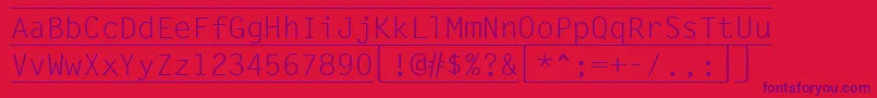 KeyboardRegular Font – Purple Fonts on Red Background