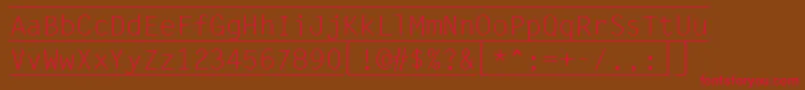 KeyboardRegular Font – Red Fonts on Brown Background