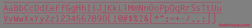 KeyboardRegular Font – Red Fonts on Gray Background