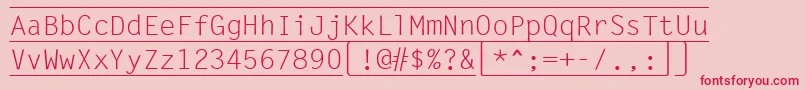 Fonte KeyboardRegular – fontes vermelhas em um fundo rosa