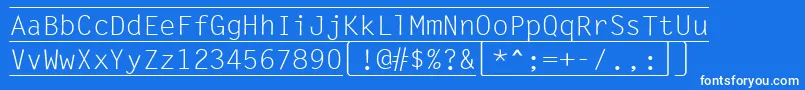 KeyboardRegular Font – White Fonts on Blue Background