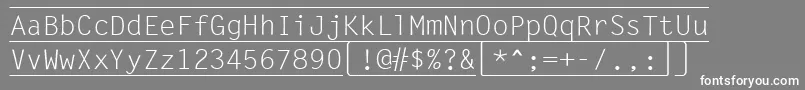 KeyboardRegular-Schriftart – Weiße Schriften auf grauem Hintergrund