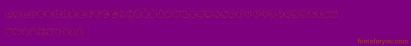 Fonte BullesDeConfiance – fontes marrons em um fundo roxo