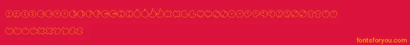 BullesDeConfiance-Schriftart – Orangefarbene Schriften auf rotem Hintergrund