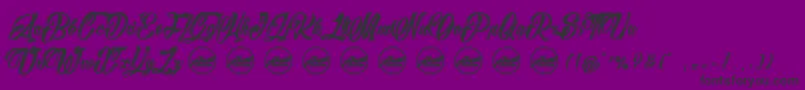 Шрифт BarryKadesPersonaluseonly – чёрные шрифты на фиолетовом фоне