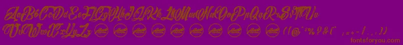 BarryKadesPersonaluseonly-fontti – ruskeat fontit violetilla taustalla