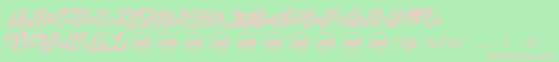 Шрифт BarryKadesPersonaluseonly – розовые шрифты на зелёном фоне