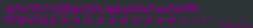Шрифт BarryKadesPersonaluseonly – фиолетовые шрифты на чёрном фоне