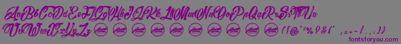 Шрифт BarryKadesPersonaluseonly – фиолетовые шрифты на сером фоне