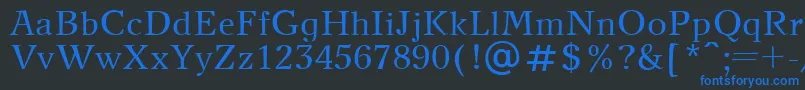 NewJournalPlain Font – Blue Fonts on Black Background