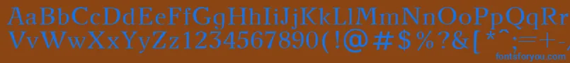 フォントNewJournalPlain – 茶色の背景に青い文字
