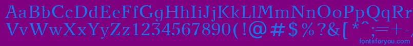 フォントNewJournalPlain – 紫色の背景に青い文字