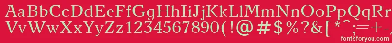 フォントNewJournalPlain – 赤い背景に緑の文字