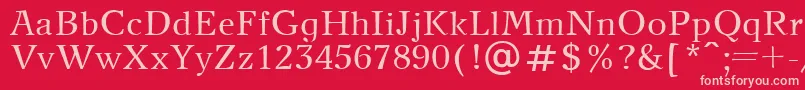 NewJournalPlain Font – Pink Fonts on Red Background