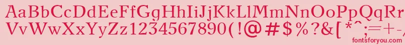 NewJournalPlain Font – Red Fonts on Pink Background