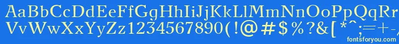 フォントNewJournalPlain – 黄色の文字、青い背景