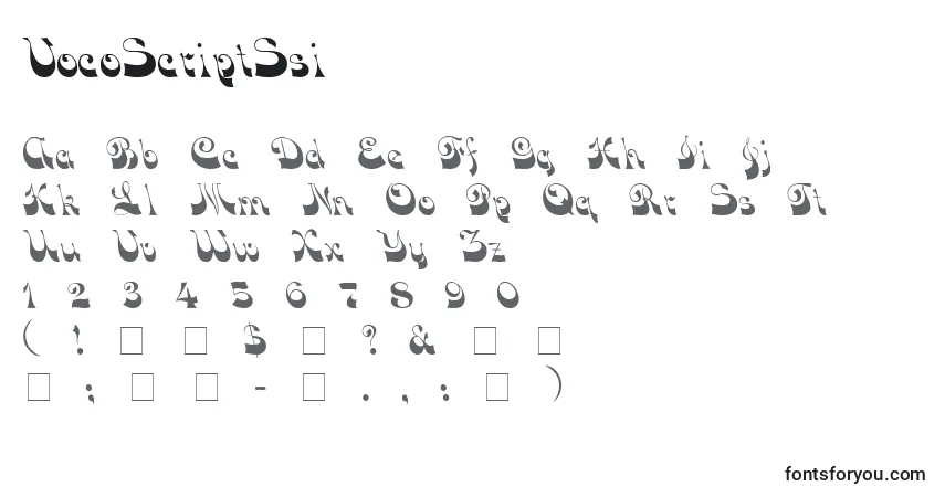 Czcionka VocoScriptSsi – alfabet, cyfry, specjalne znaki