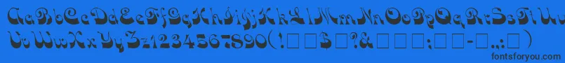 VocoScriptSsi Font – Black Fonts on Blue Background