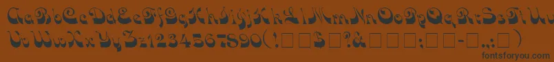 VocoScriptSsi-Schriftart – Schwarze Schriften auf braunem Hintergrund