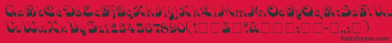 Fonte VocoScriptSsi – fontes pretas em um fundo vermelho