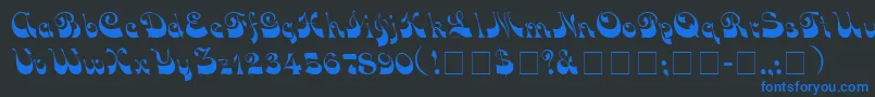 VocoScriptSsi Font – Blue Fonts on Black Background