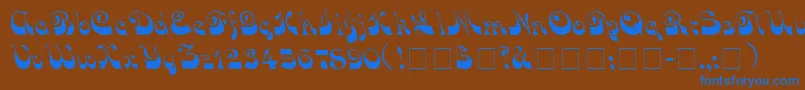Czcionka VocoScriptSsi – niebieskie czcionki na brązowym tle