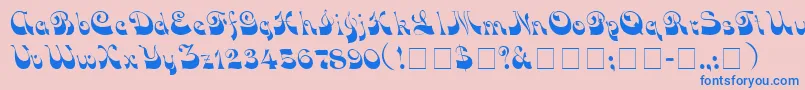 Czcionka VocoScriptSsi – niebieskie czcionki na różowym tle