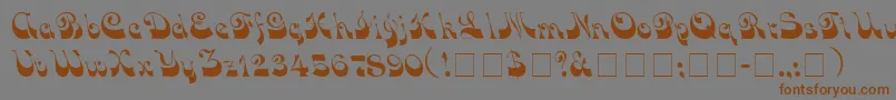 フォントVocoScriptSsi – 茶色の文字が灰色の背景にあります。