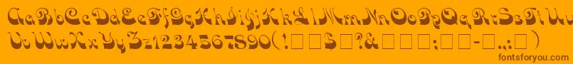 VocoScriptSsi Font – Brown Fonts on Orange Background