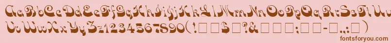 VocoScriptSsi Font – Brown Fonts on Pink Background
